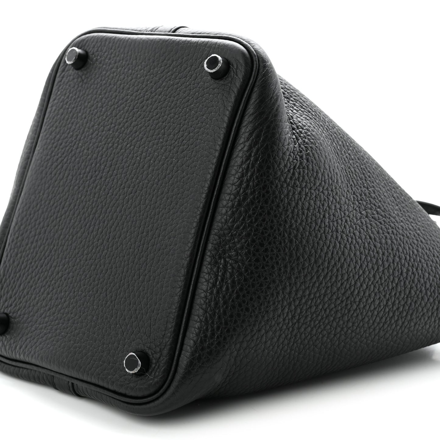 Taurillon Clemence Monochrome Picotin Lock 18 PM Black