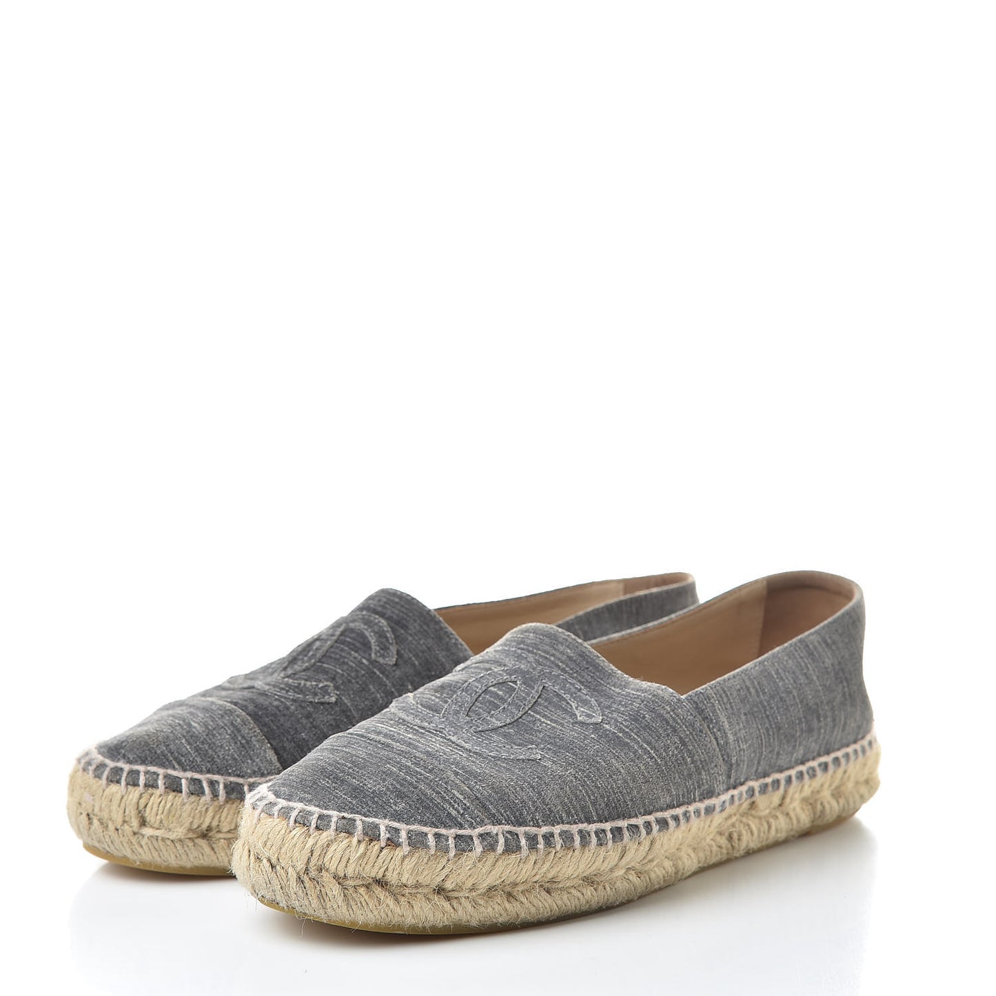 Striated Suede Espadrilles 37 Dark Grey