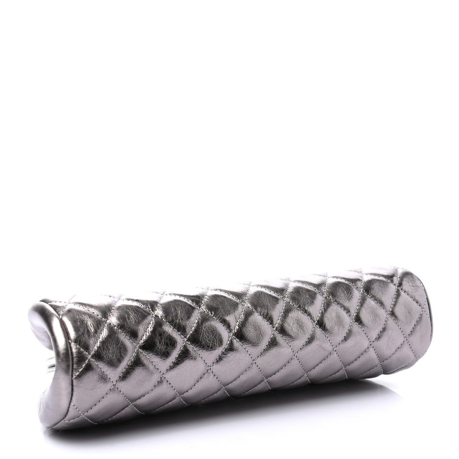 Chanel Metallic Aged Calfskin Quilted Timeless Clutch Silver 3 of 6