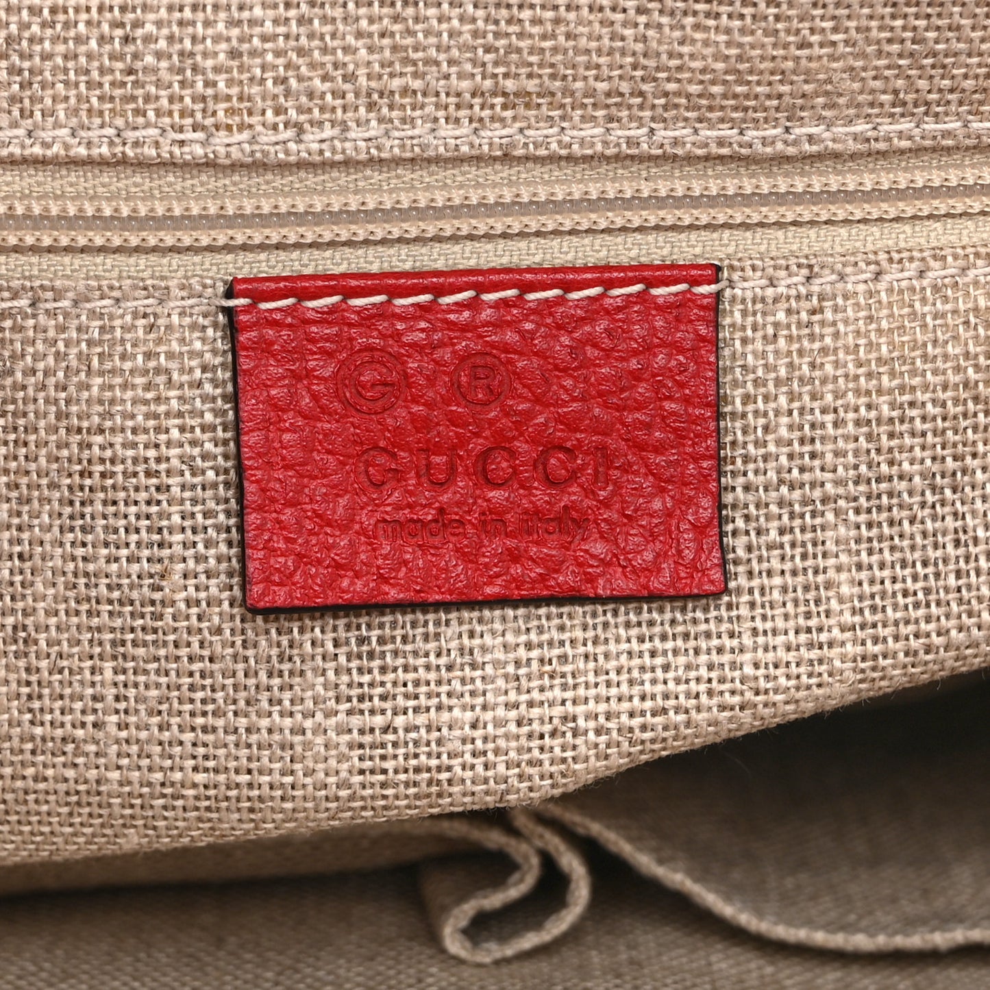 Dollar Calfskin GG Charm Satchel Red