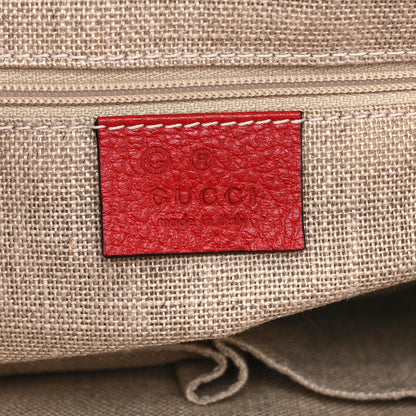 Gucci Dollar Calfskin GG Charm Satchel Red 6 of 11