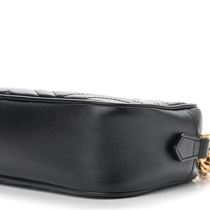 Gucci Calfskin Matelasse Small GG Marmont Chain Shoulder Bag Black 10 of 10