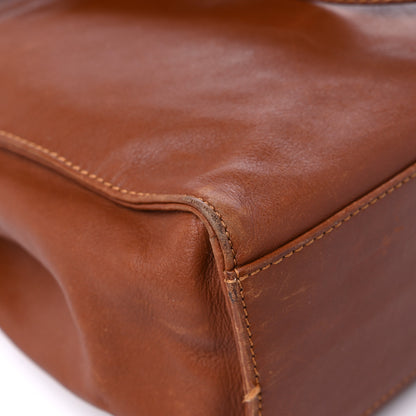 Chanel Lambskin CC Stitched Logo Tote Brown 10 of 15