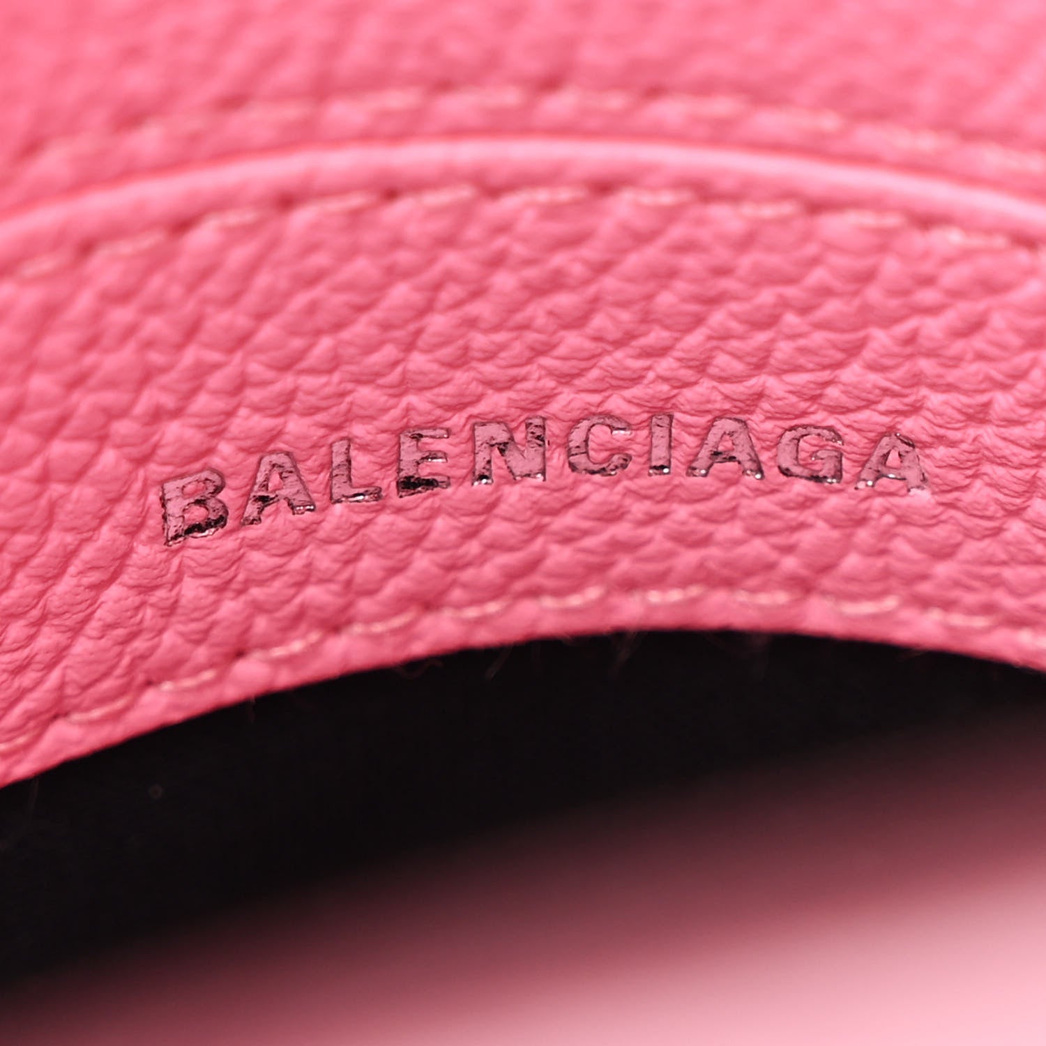 Balenciaga Signature Grained Calfskin Logo XXS Ville Top Handle Bag Rose Bubblegum Black 6 of 13