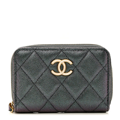 Chanel Iridescent Caviar Quilted Zip Coin Purse Black 1 of 7