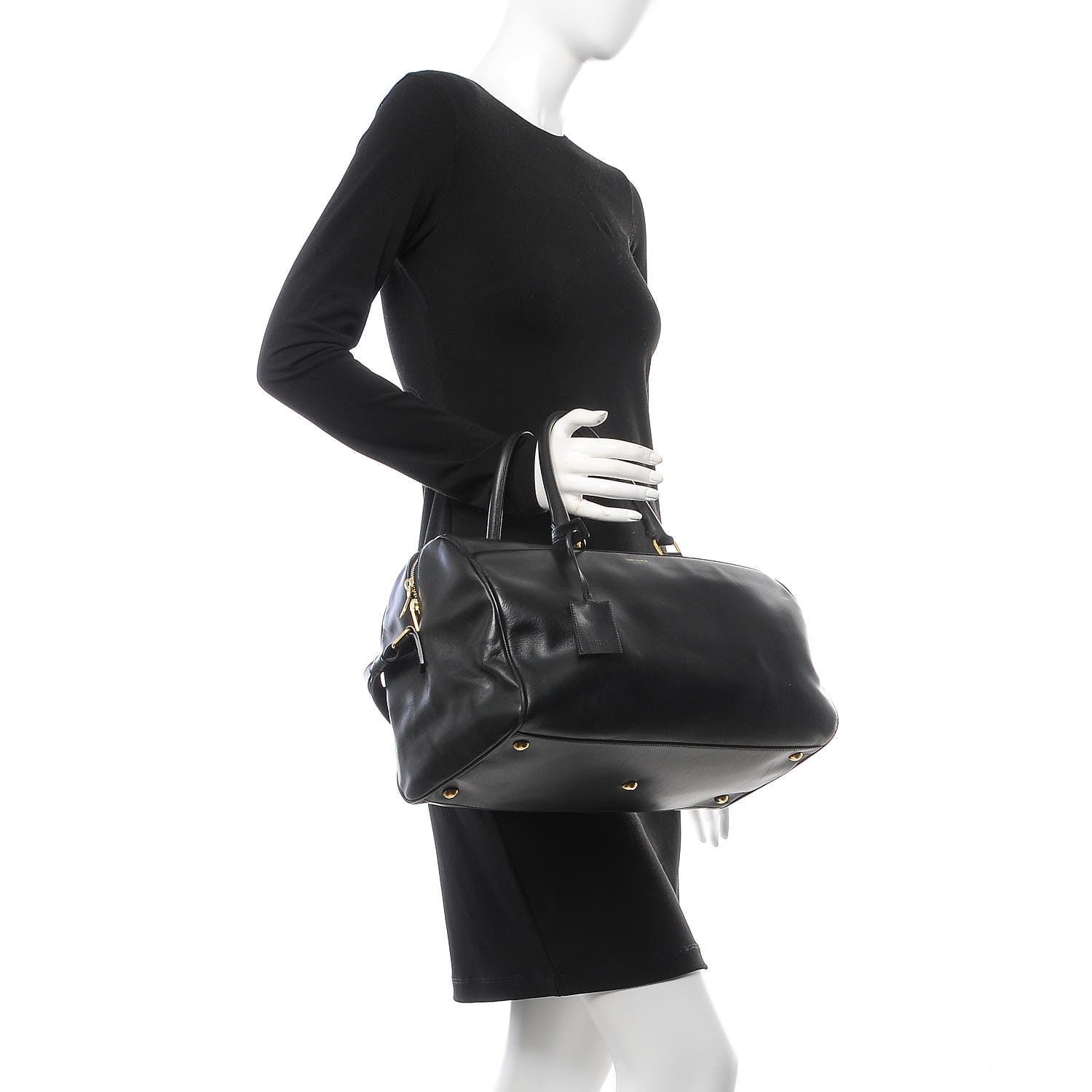 Saint Laurent Calfskin Classic Duffle 12 Black 2 of 12