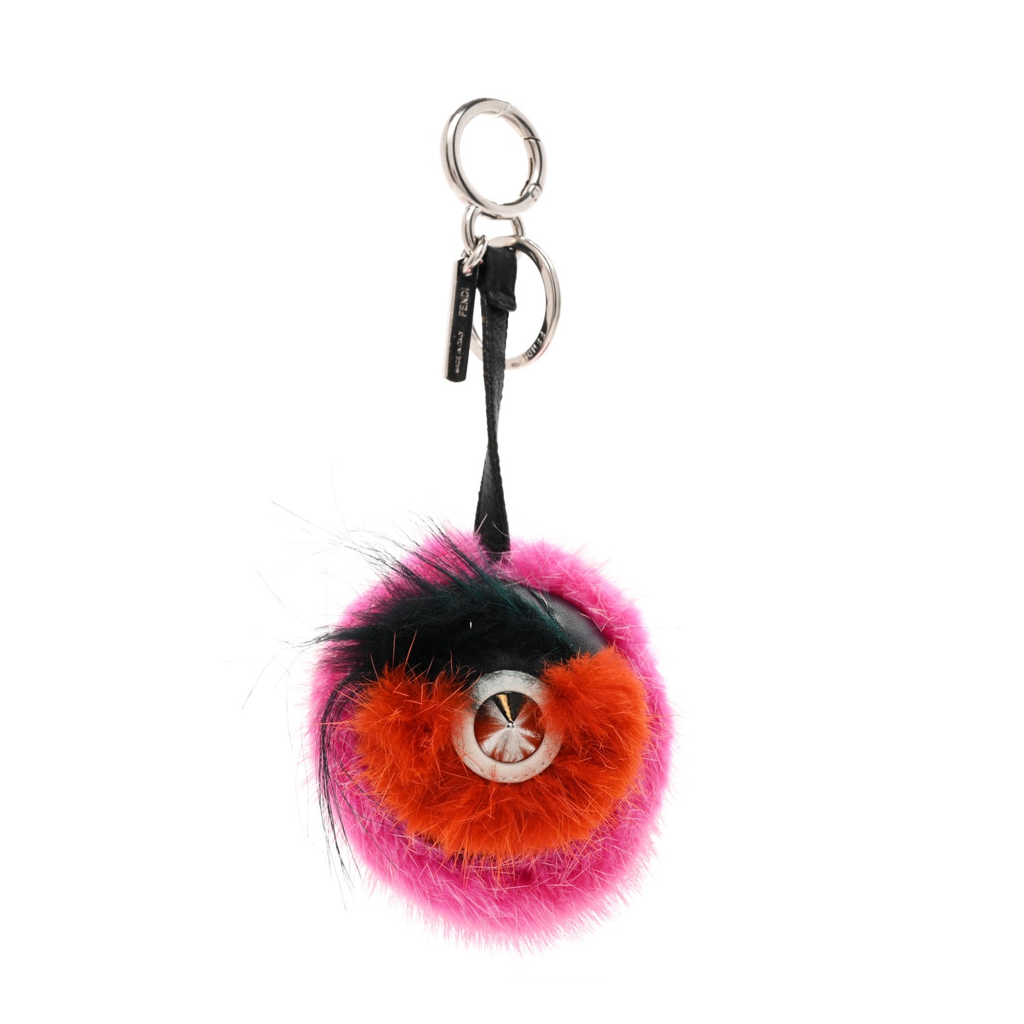 Mink Fox Fur QuTweet Coucou Bag Bug Charm Pink