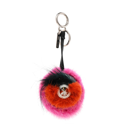 Fendi Mink Fox Fur QuTweet Coucou Bag Bug Charm Pink 1 of 5