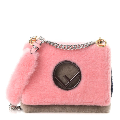 Fendi Shearling Vitello Century F is Fendi Small Kan I Shoulder Bag Pink Tortora Blue 1 of 11