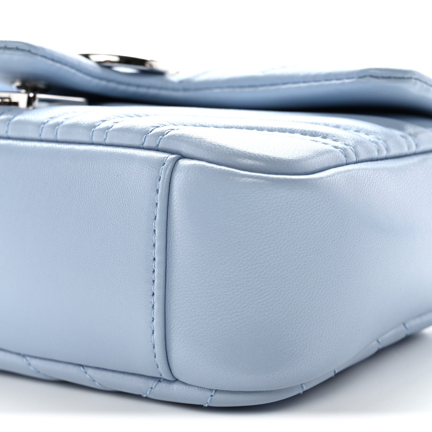 Gucci Lambskin Matelasse Small GG Marmont Shoulder Bag Porcelain Light Blue 10 of 10