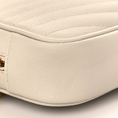 Saint Laurent Grain De Poudre Matelasse Monogram Mini Lou Camera Bag Crema Soft 8 of 9
