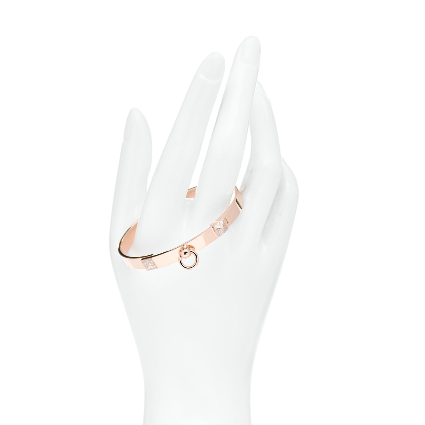 18K Rose Gold Diamond PM Collier De Chien Bracelet SH