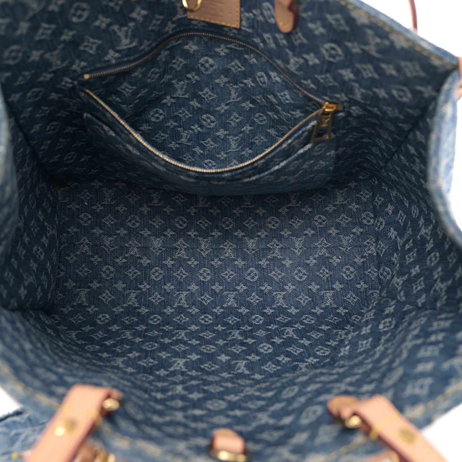 Louis Vuitton Monogram Denim Onthego MM Blue 5 of 9