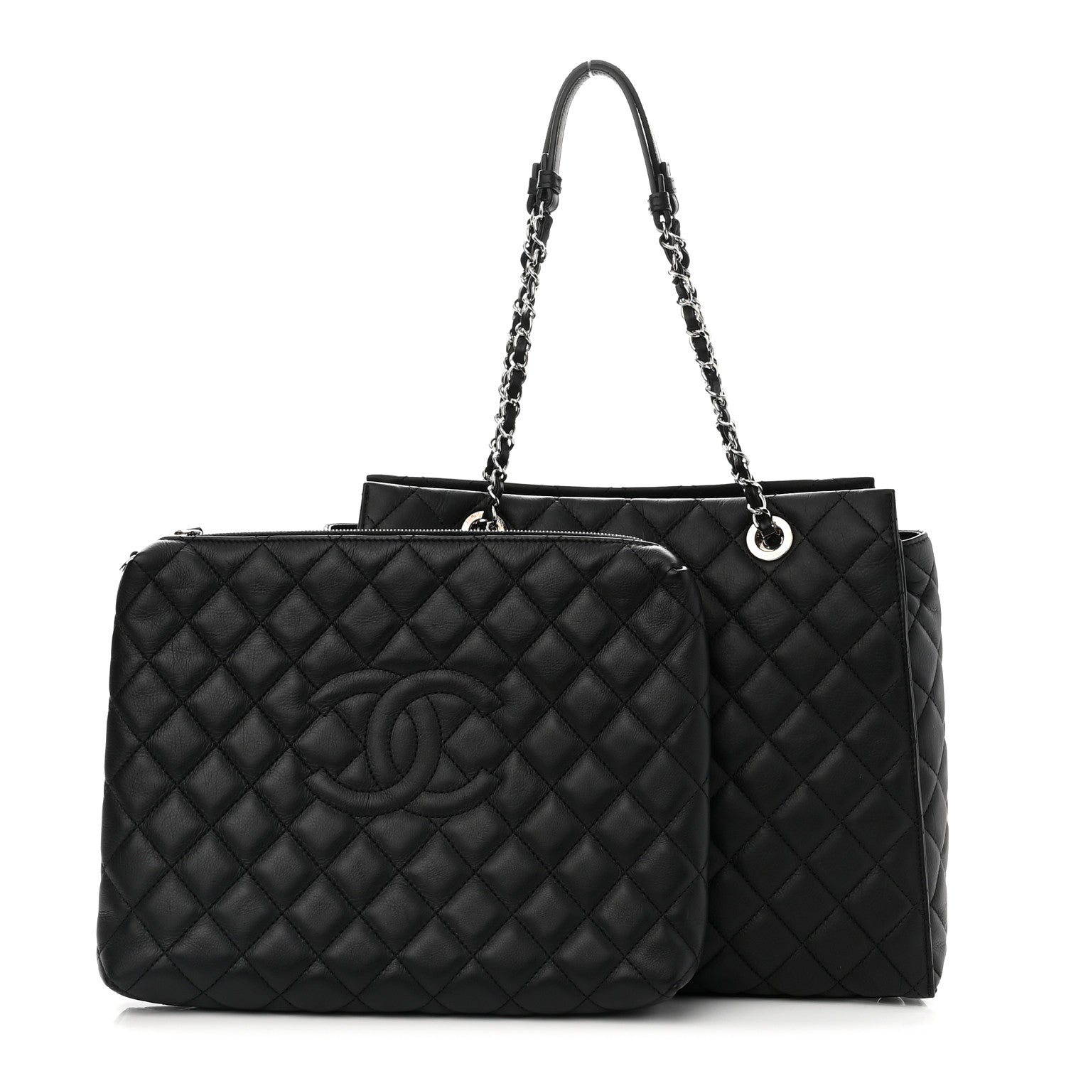 Chanel Calfskin Quilted Large Chic and Soft Shopping Tote Black 3 of 11