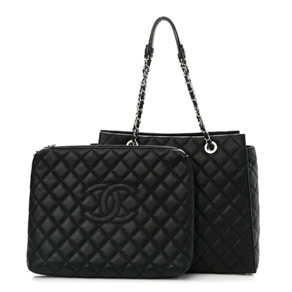 Chanel Calfskin Quilted Large Chic and Soft Shopping Tote Black 3 of 11