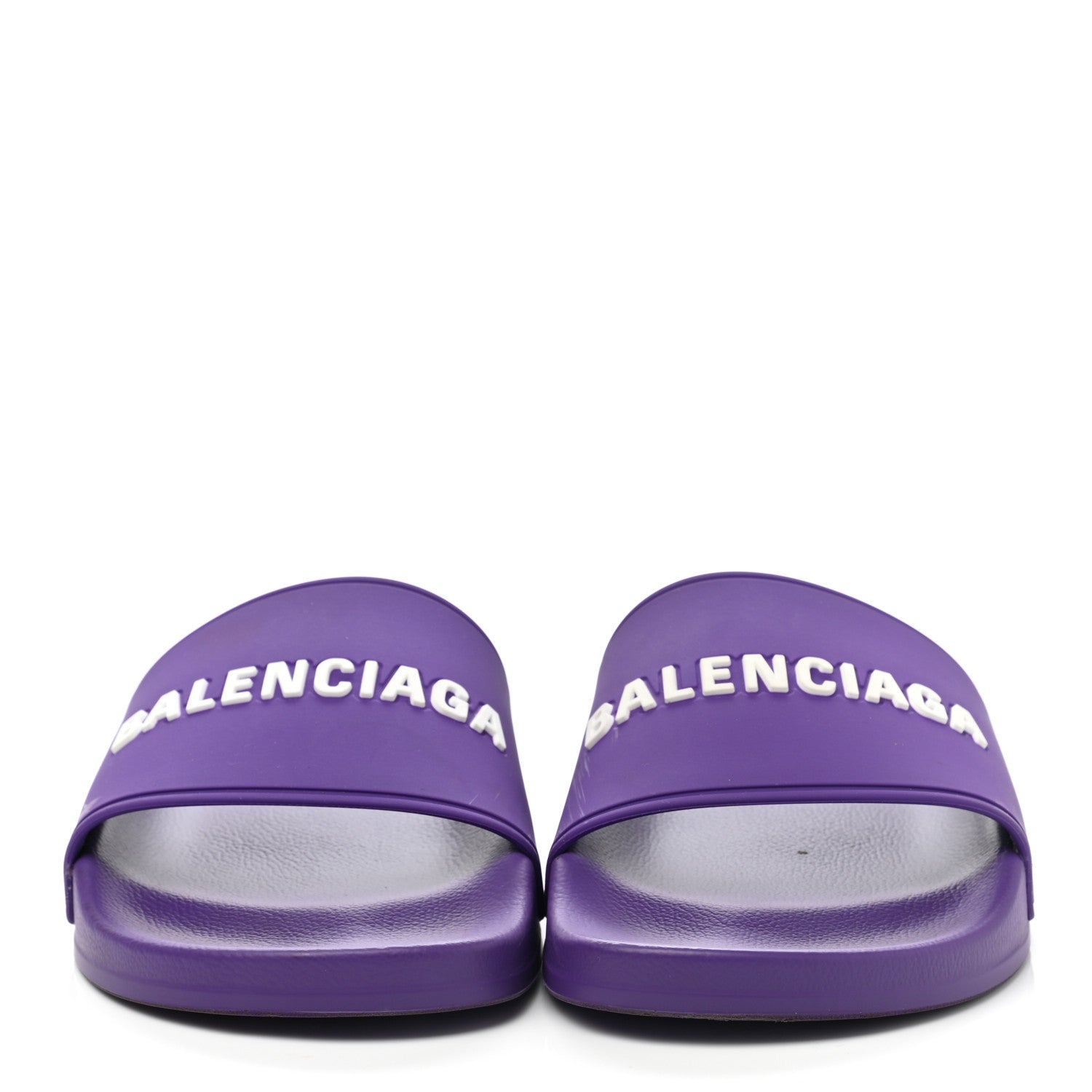 Balenciaga Rubber Womens Logo Pool Slide Sandals 39 Purple White 2 of 12