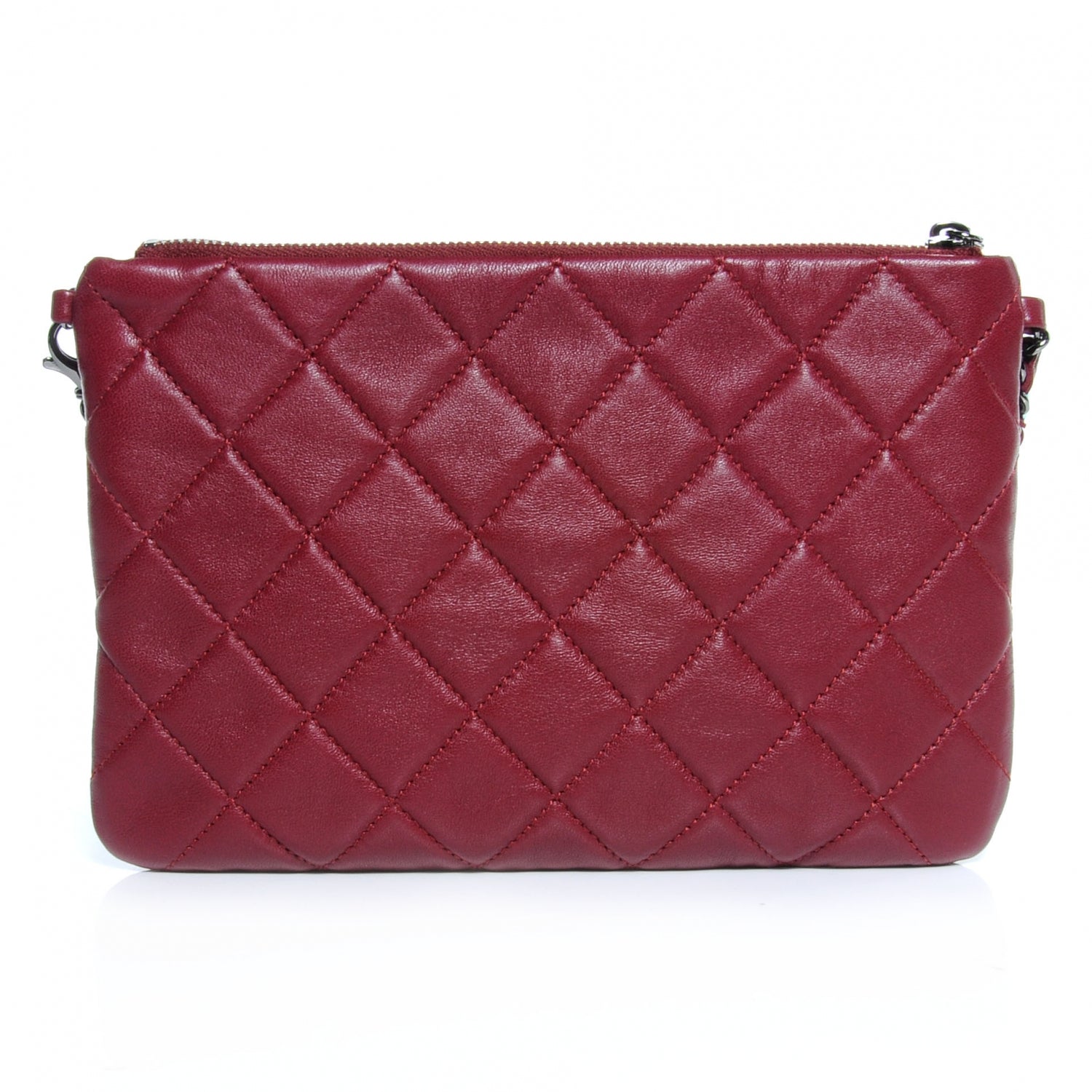 Chanel Lambskin Mineral Nights Flap Wristlet Dark Red 3 of 9
