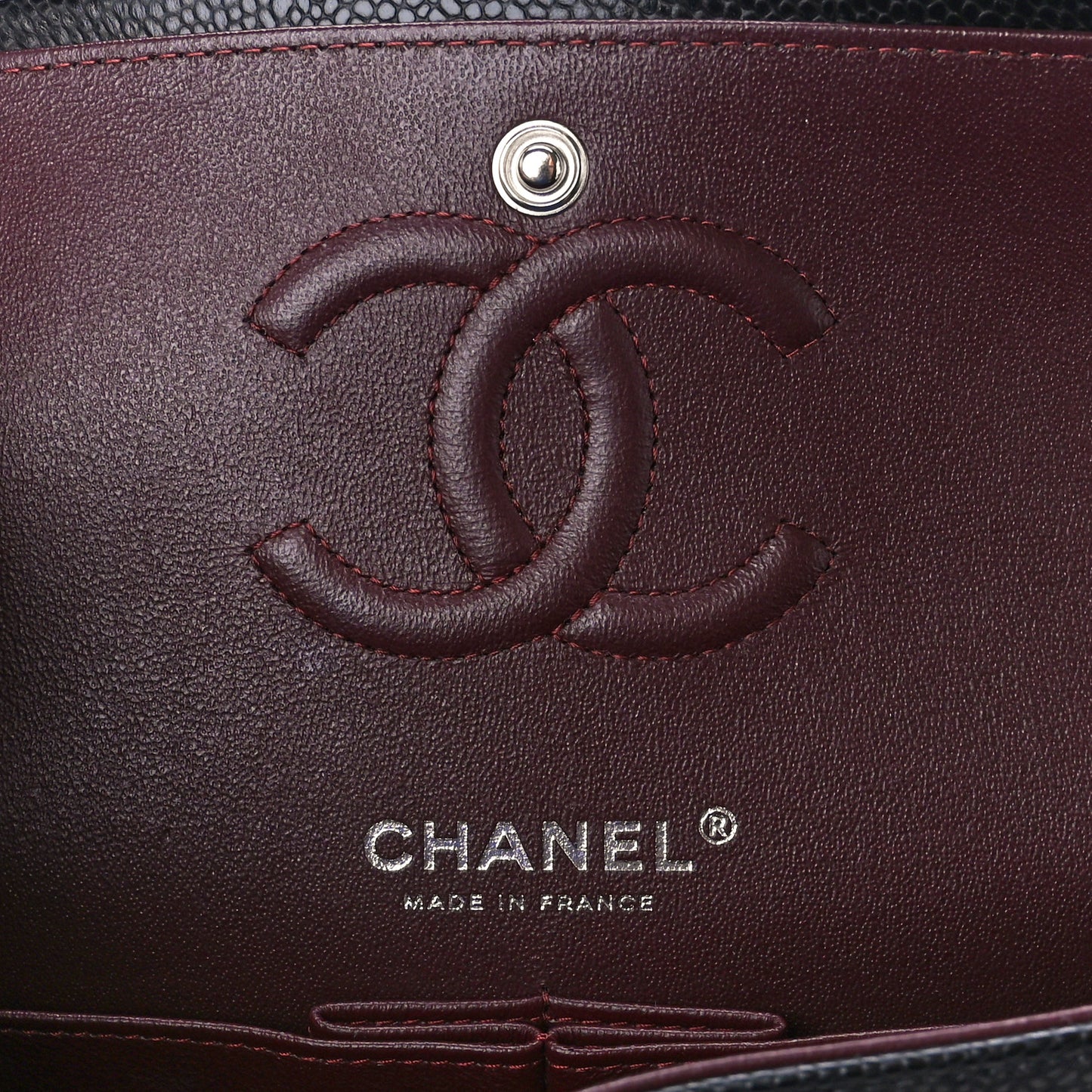 Caviar Quilted Small Double Flap Black