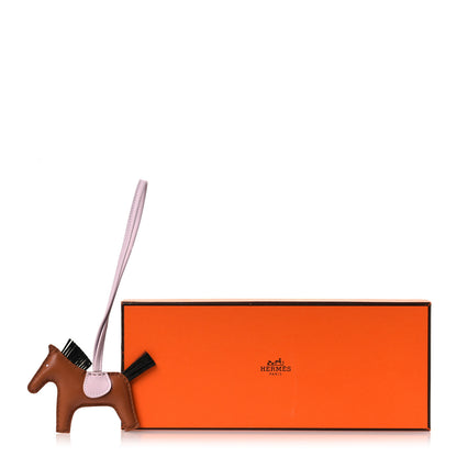 Hermes Milo Lambskin Horse Hair Grigri Rodeo Horse Bag Charm PM Gold Mauve Pale Black 4 of 4
