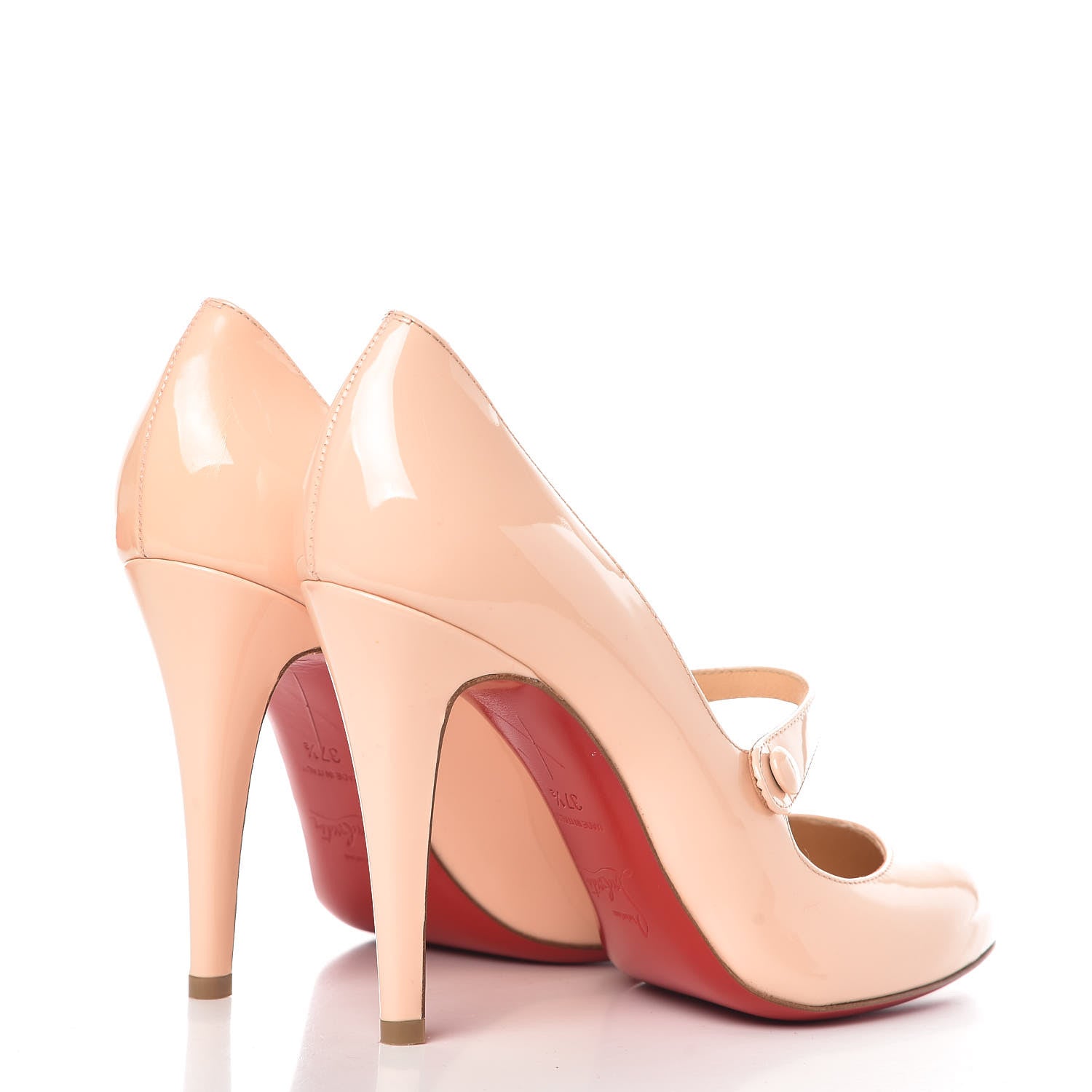 Christian Louboutin Patent Charleen 100 Pumps 37.5 Poudre 385506