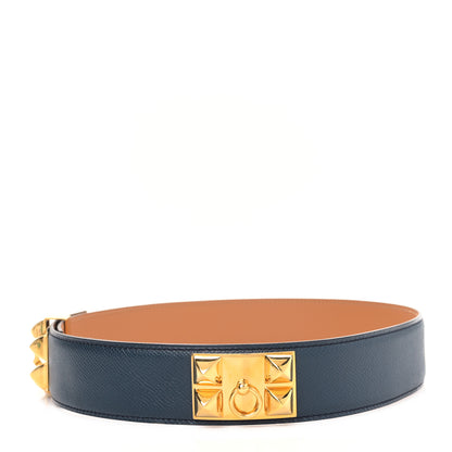 Hermes Courchevel Collier De Chien CDC Belt 65 Bleu Marine 1 of 5