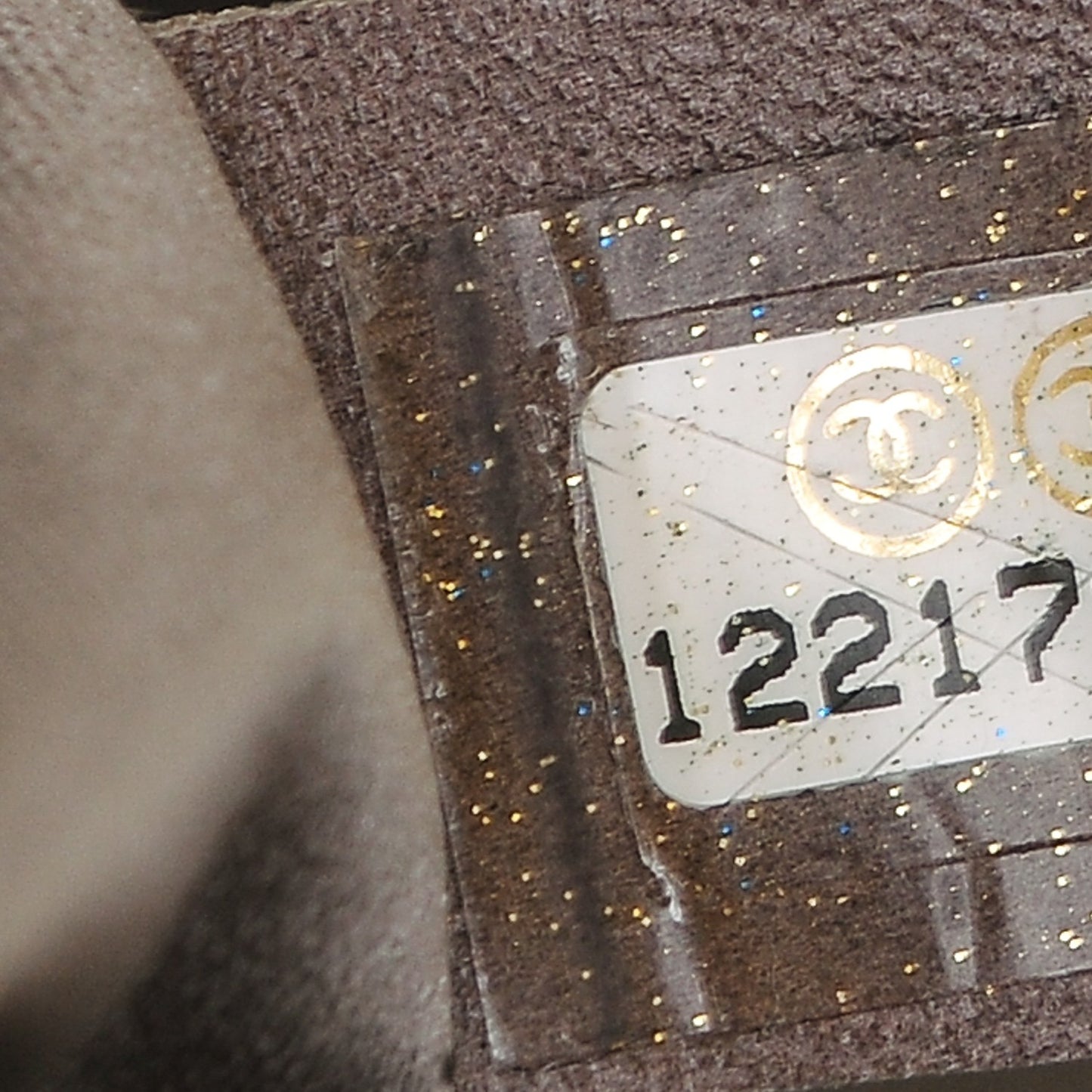 Metallic Crackled Calfskin Medium CC Mix Flap Gold