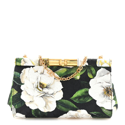 Dolce & Gabbana Brocade Medium Marlene Floral Print Chain Clutch Black Multicolor 1 of 9