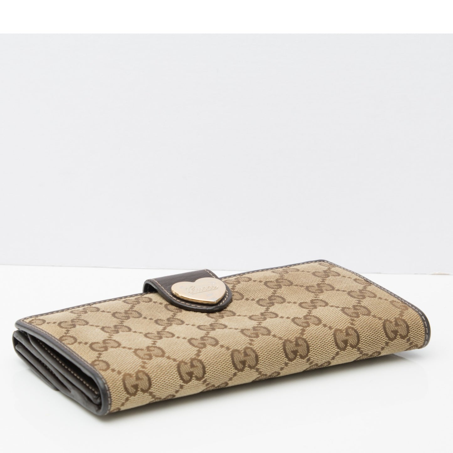 Monogram Heart Continental Wallet Dark Brown