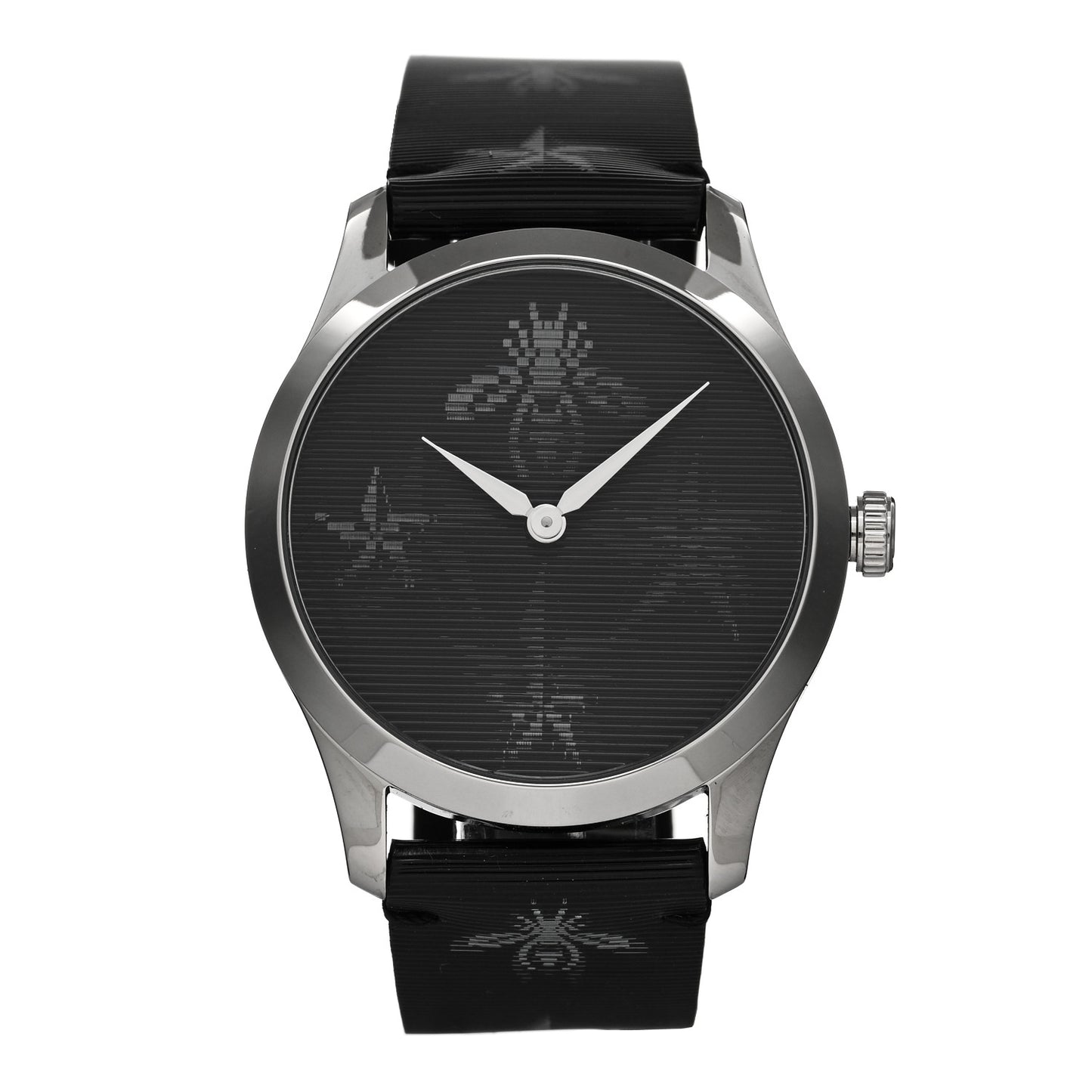 Stainless Steel Calfskin 38mm G-Timeless Bee Star Hologram Quartz Watch Black