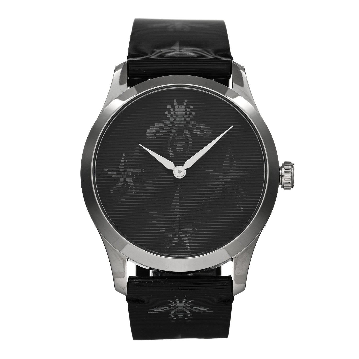 Gucci Stainless Steel Calfskin 38mm G-Timeless Bee Star Hologram Quartz Watch Black 1 of 4