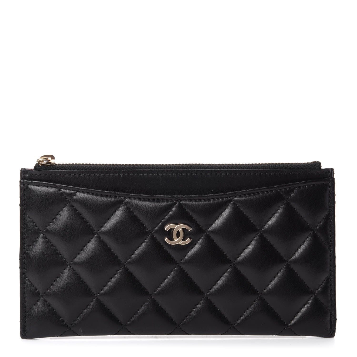Chanel Lambskin Quilted Classic Zip Pouch Black 1 of 7