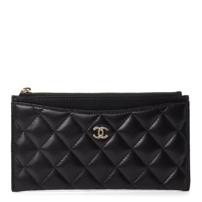 Chanel Lambskin Quilted Classic Zip Pouch Black 1 of 7
