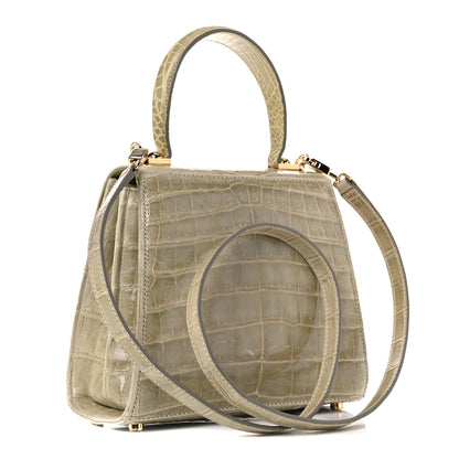 Salvatore Ferragamo Crocodile Gancini 2-Way Top Handle Bag Olive 3 of 13