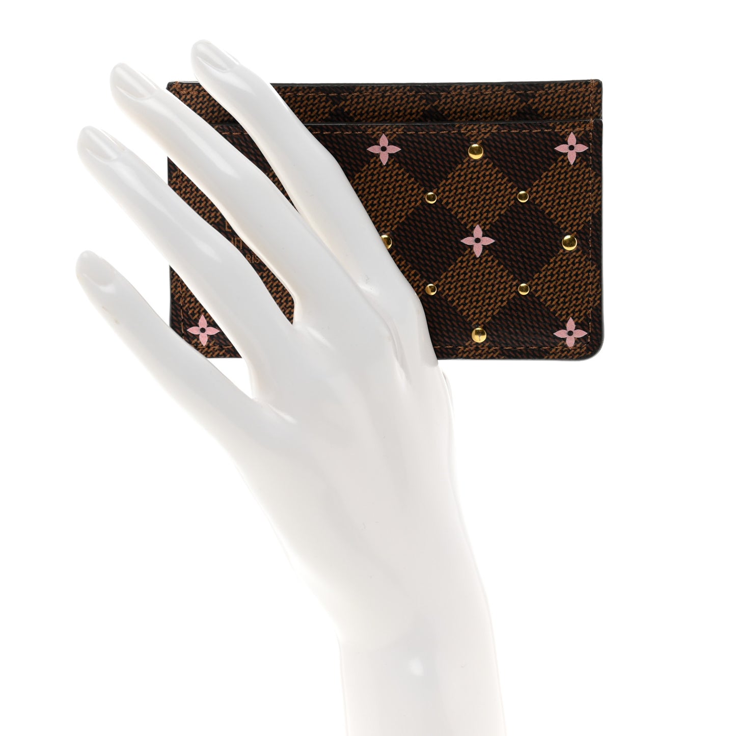 Damier Ebene Studded Card Holder