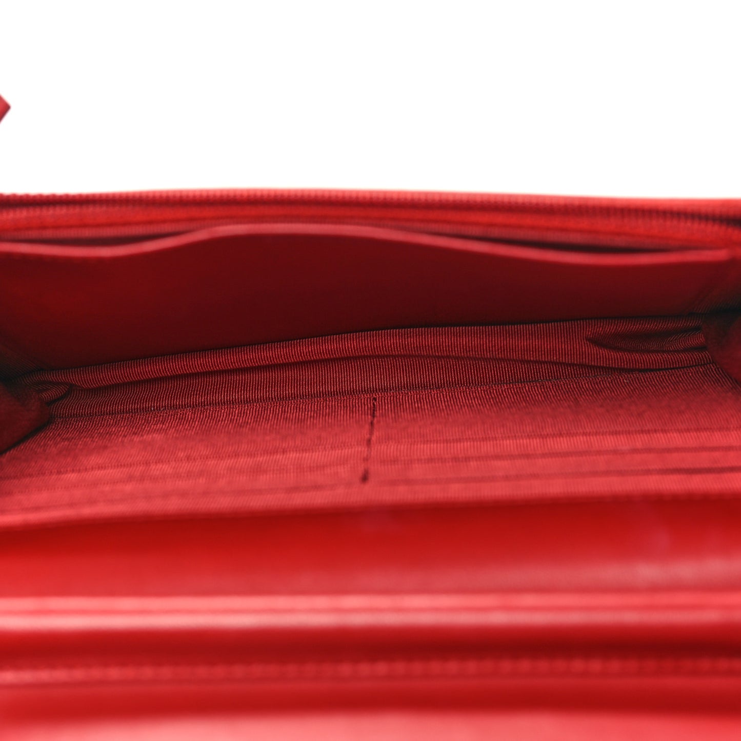 Lambskin Quilted Wallet On Chain WOC Red