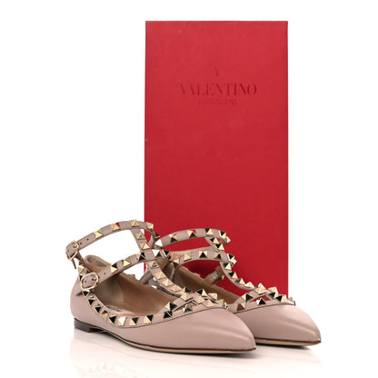 Valentino Garavani Nappa Rockstud Cage Ballerina Flats 35 Poudre 9 of 9