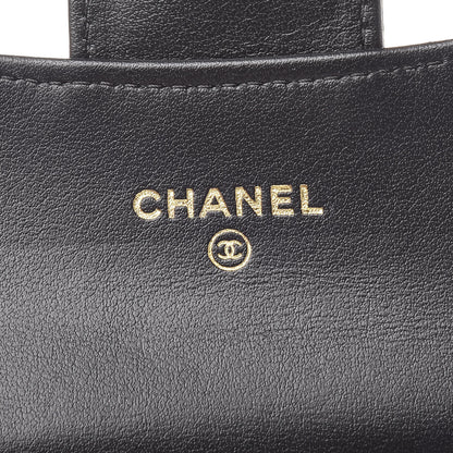 Chanel Calfskin Crocodile Embossed Graffiti 2.55 Cocodile Reissue Flap Card Holder Black Gold 6 of 12