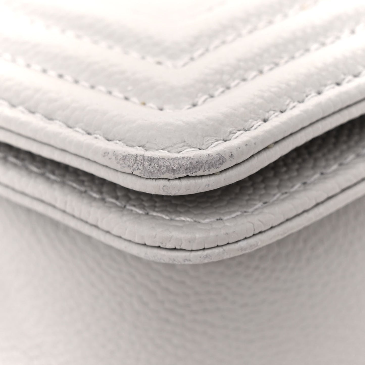 Caviar Quilted Medium Boy Flap Grey