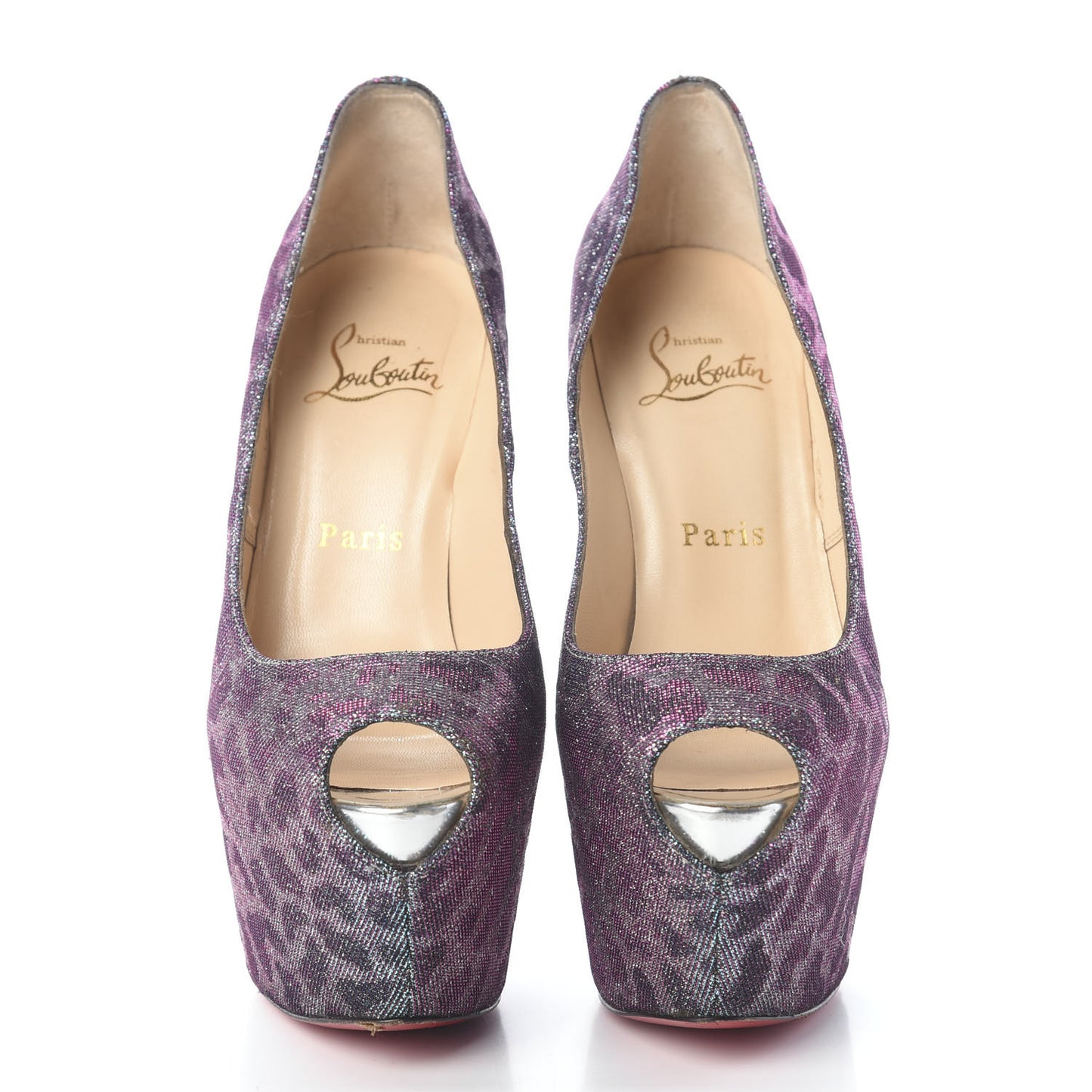 Lame Leopard Highness 160 Pumps 36 Turquoise Violet