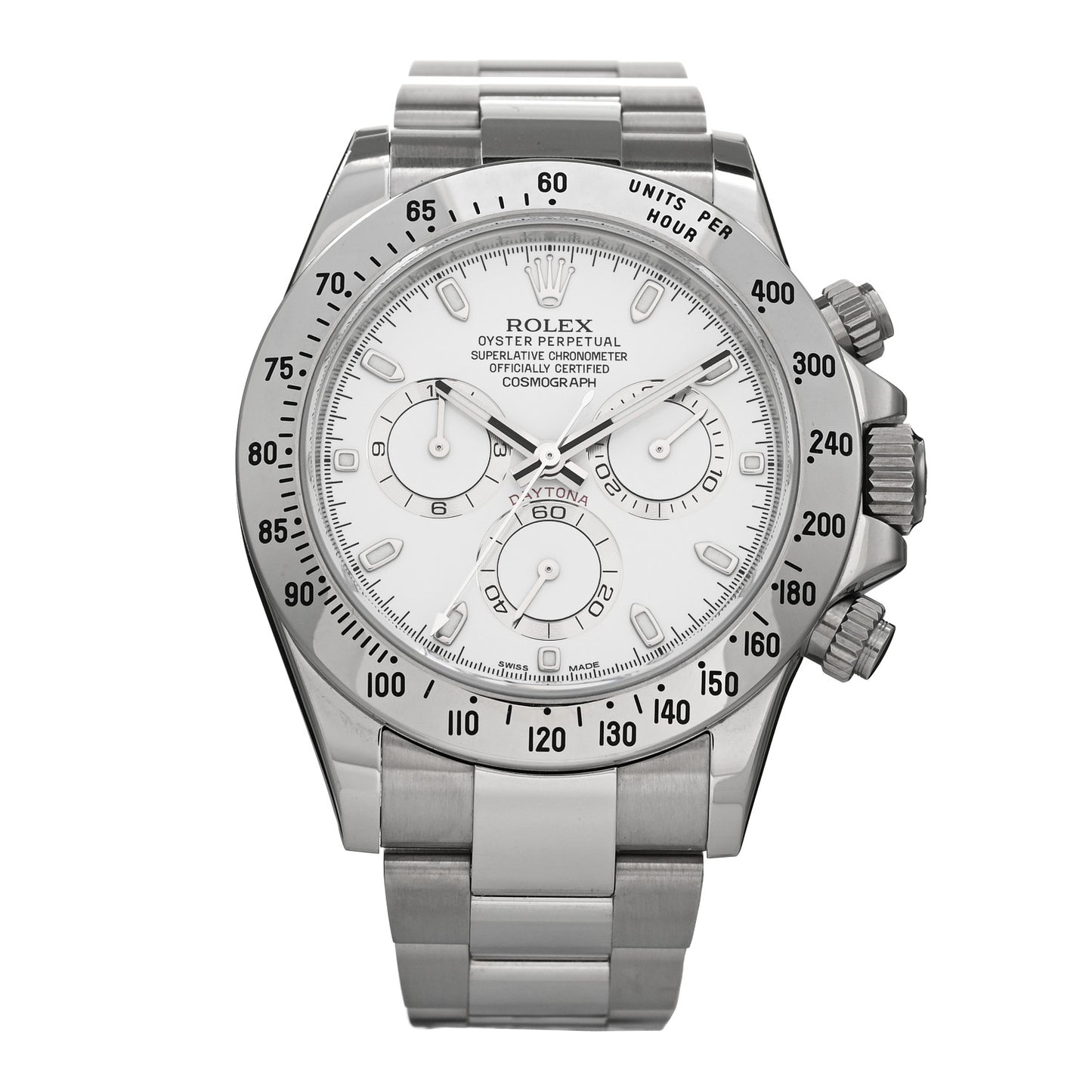 Stainless Steel 40mm Oyster Perpetual Cosmograph Daytona Watch White 116520