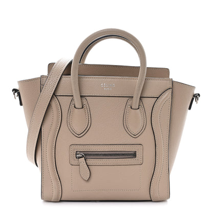 Celine Drummed Calfskin Nano Luggage Dune 1 of 11