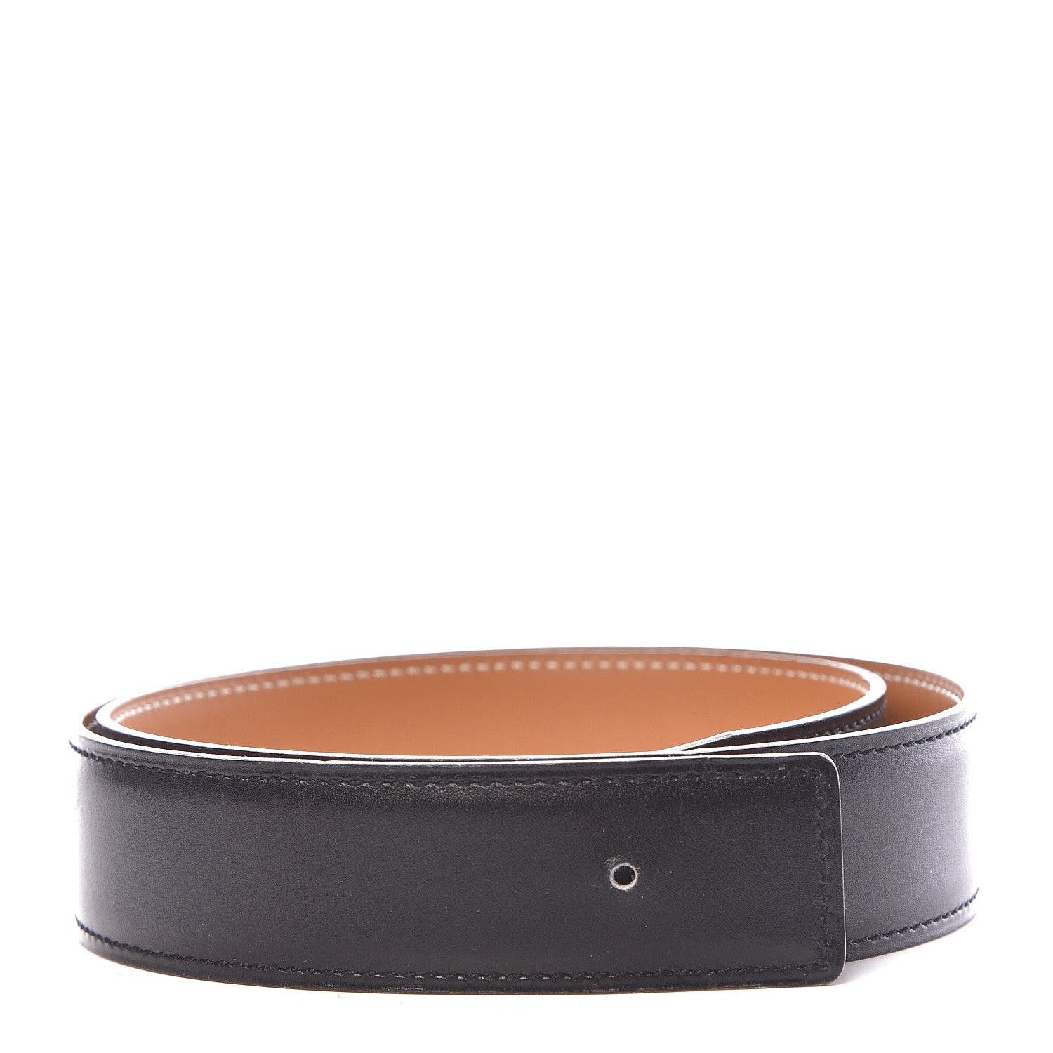 Hermes Box Chamonix 32mm H Belt Strap 70 Black Gold 1 of 7