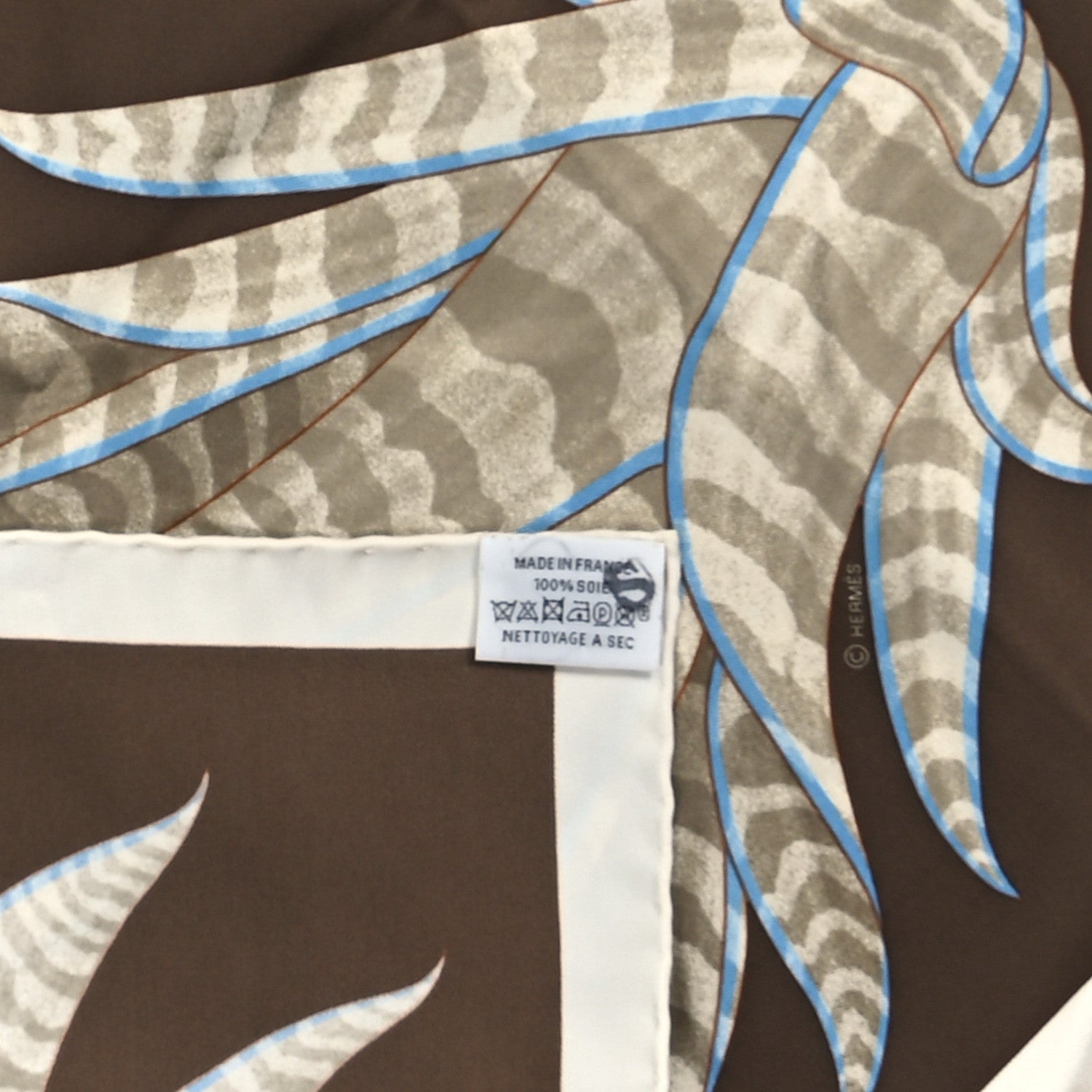 Hermes Silk Index Bromeliaceae Scarf 90 Ebene Bleu Miel 3 of 3