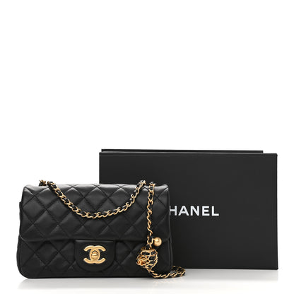 Chanel Lambskin Quilted Mini Rectangular Pearl Crush Flap Black 11 of 11