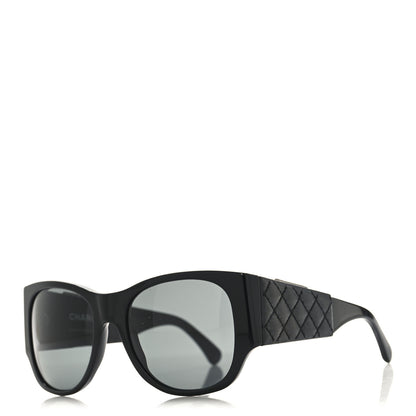 Chanel Lambskin Quilted CC Mirror Sunglasses 5202-Q Black 1 of 8