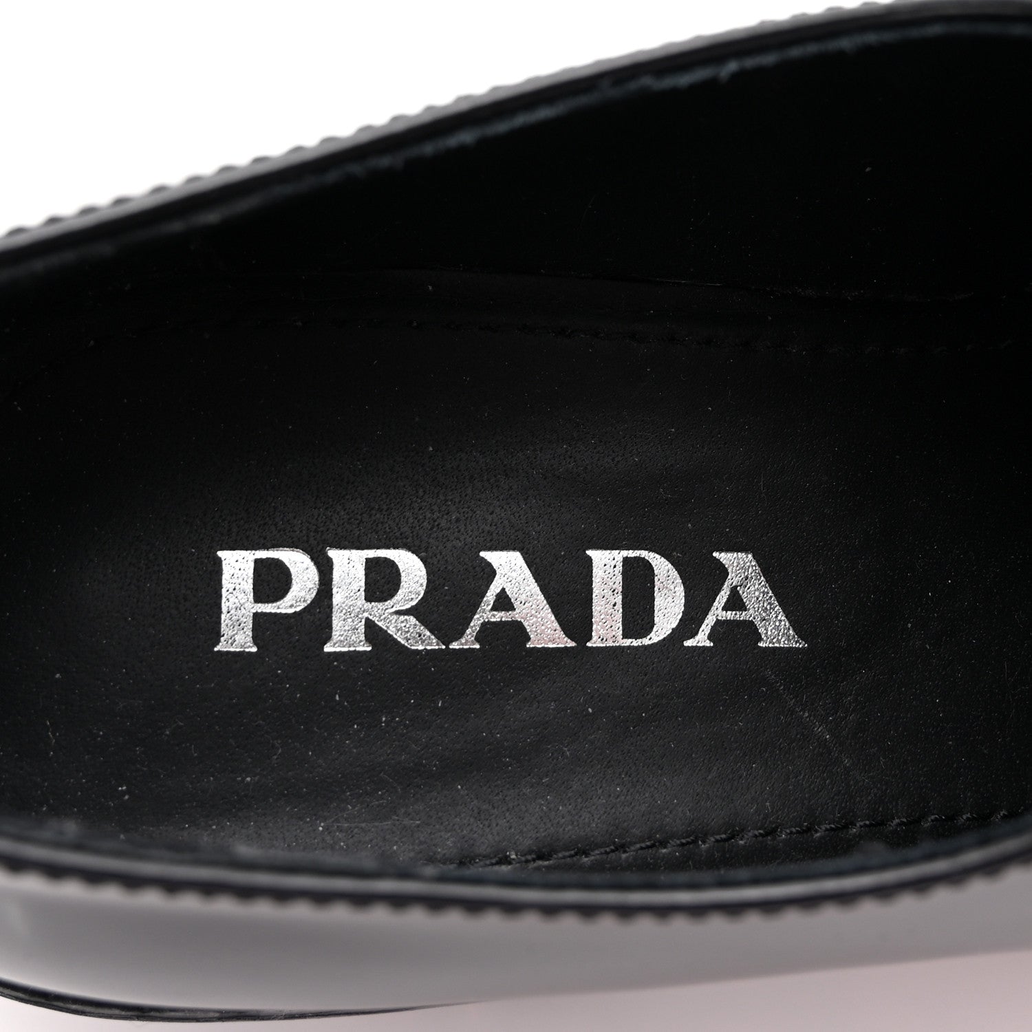 Prada Spazzolato Metal Triangle Logo 50mm Loafers 39 Black 8 of 10