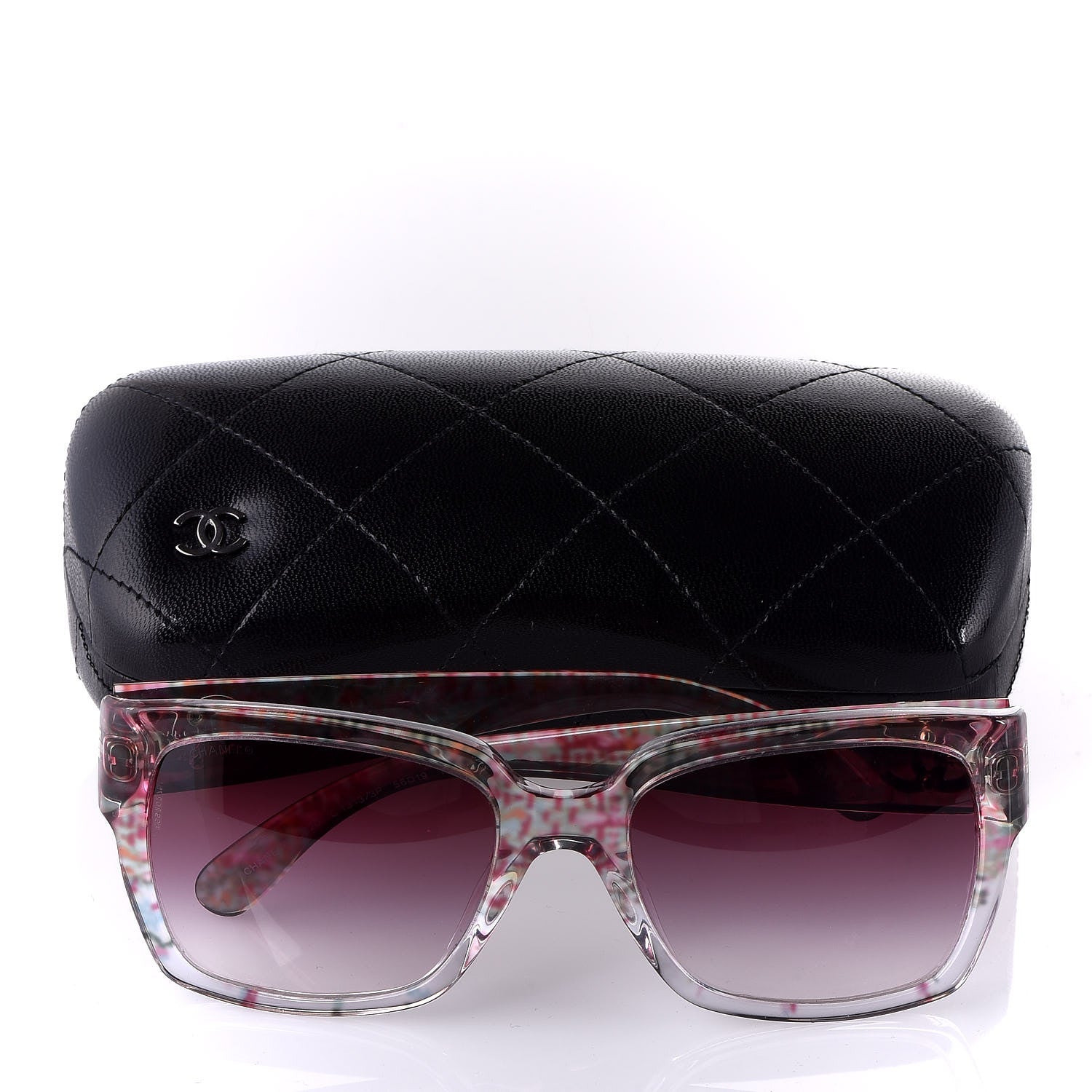 Chanel Acetate Multicolor Tweed CC Sunglasses 5220 Pink 8 of 8