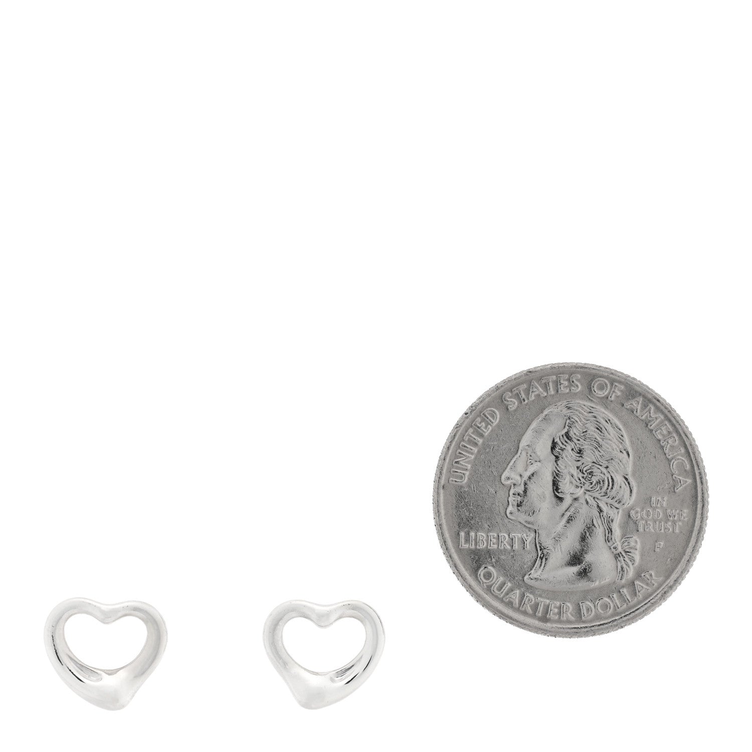 Tiffany Sterling Silver Elsa Peretti 11mm Open Heart Earrings 2 of 4