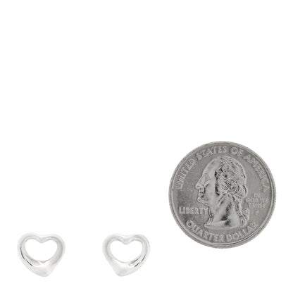 Tiffany Sterling Silver Elsa Peretti 11mm Open Heart Earrings 2 of 4