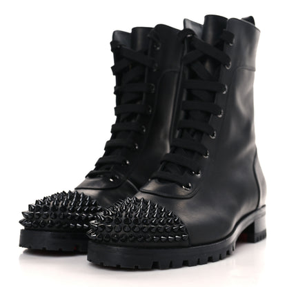 Christian Louboutin Calfskin Spikes TS Croc Flat Boots 40.5 Black 3 of 7